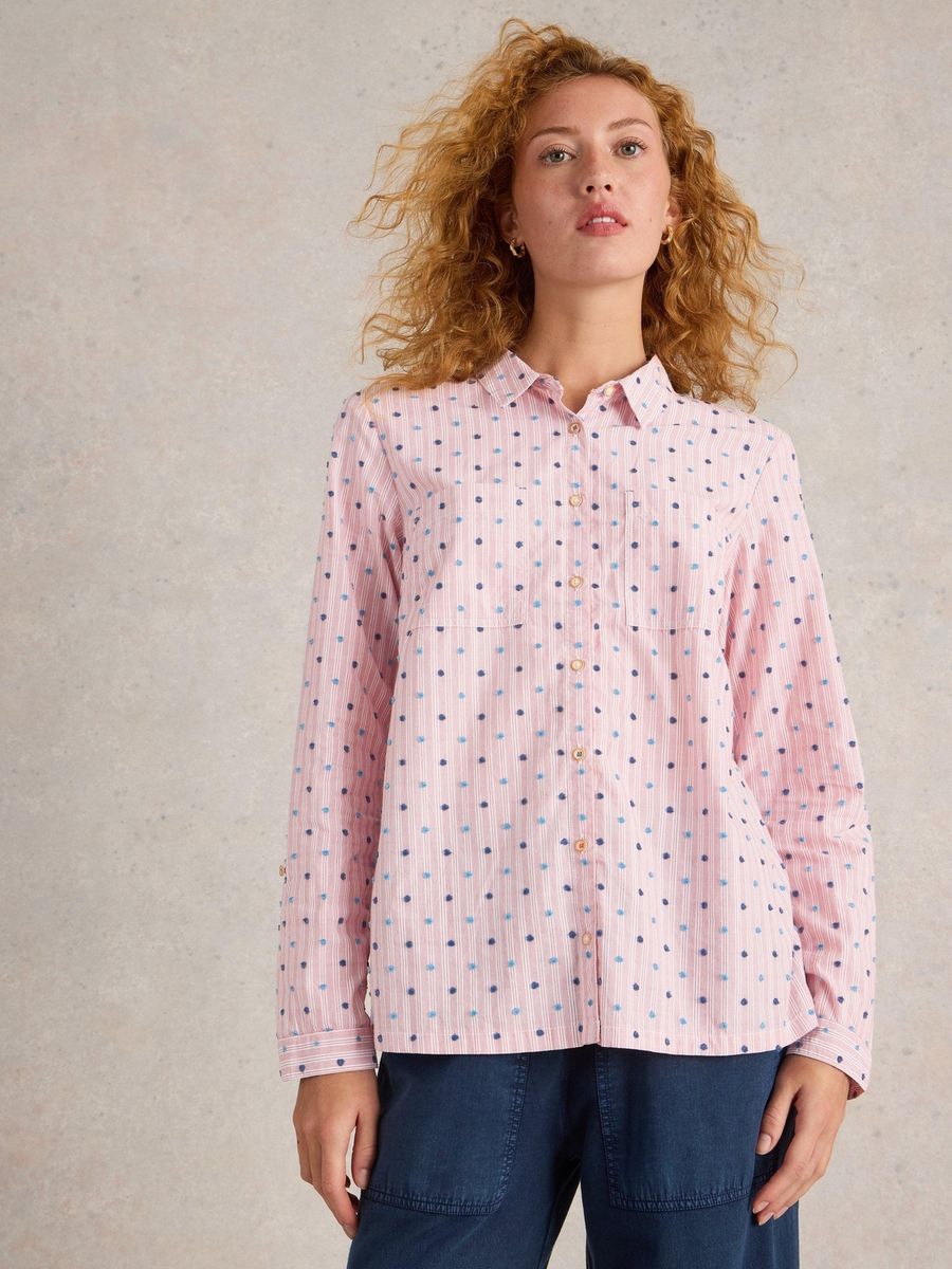 Gestreifte Polka-Dot-Bluse Sophie