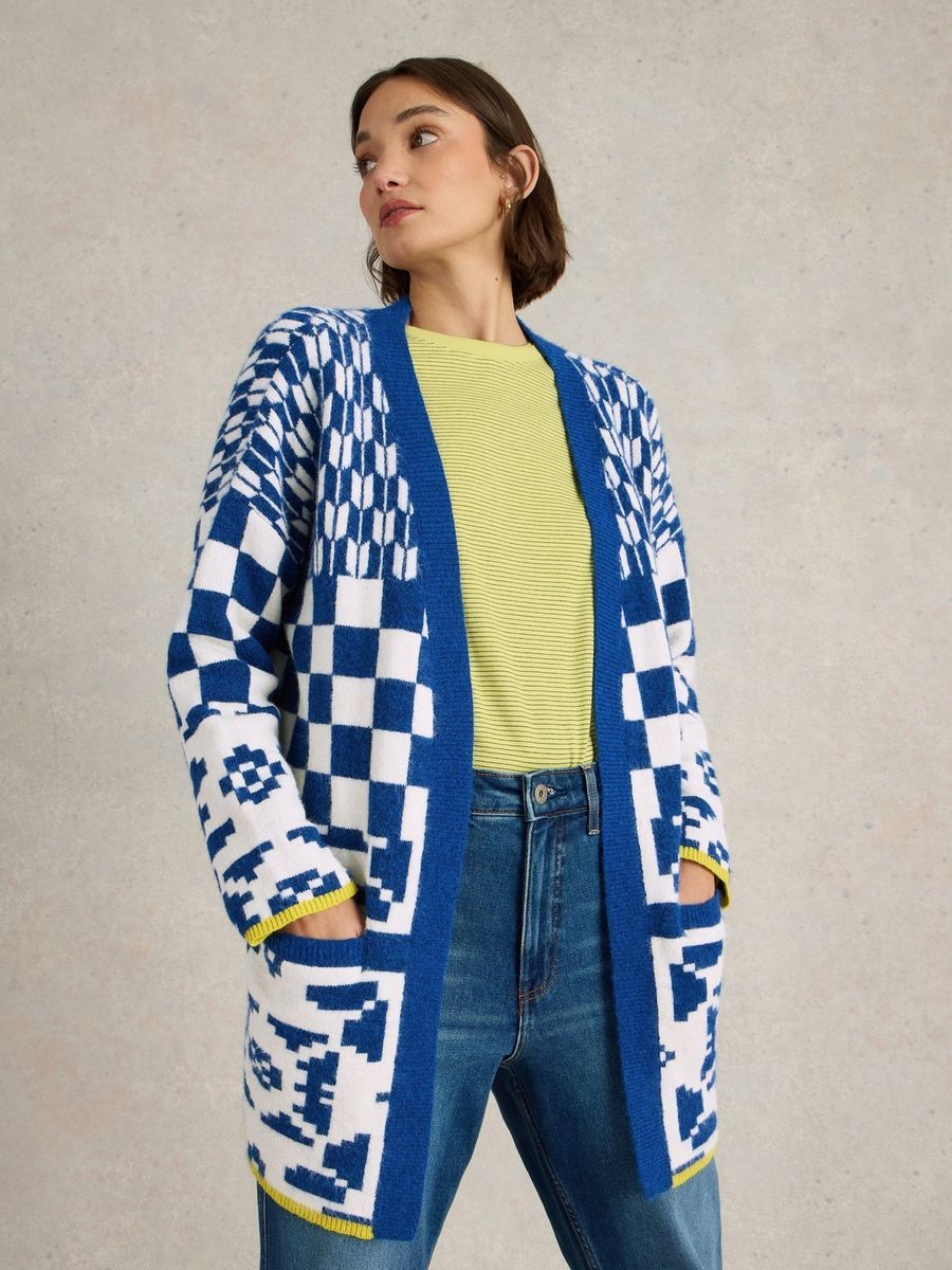 Strickjacke mit geometrischem Mustermix