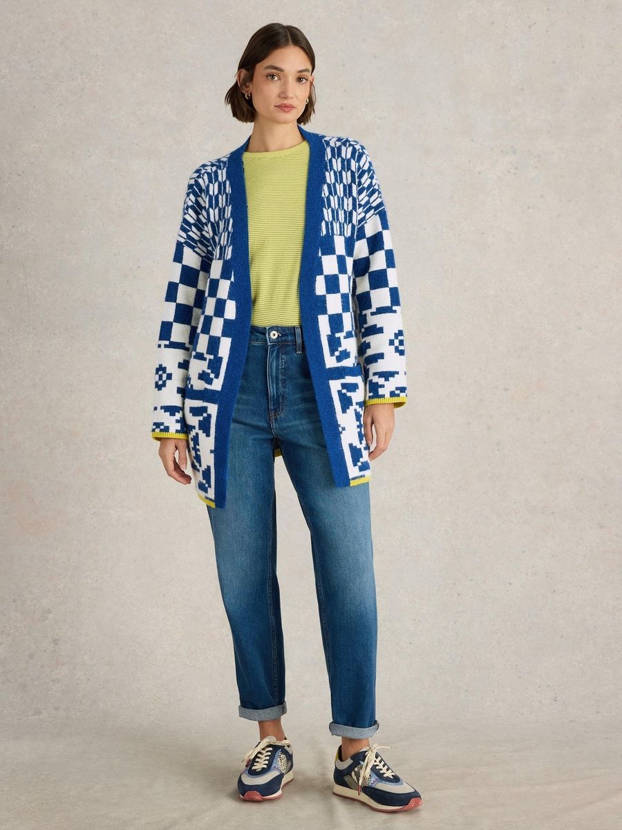 Strickjacke mit geometrischem Mustermix