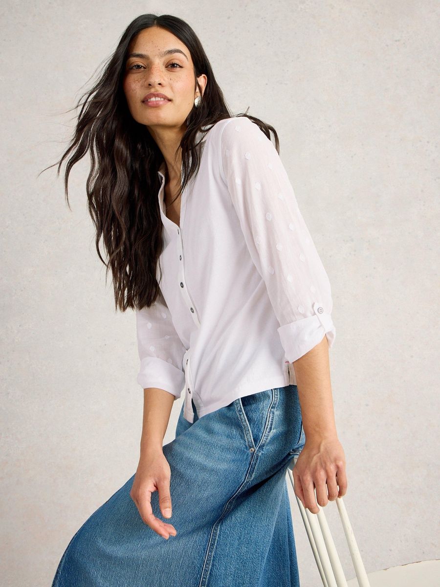 Annie Bluse im Material-Mix