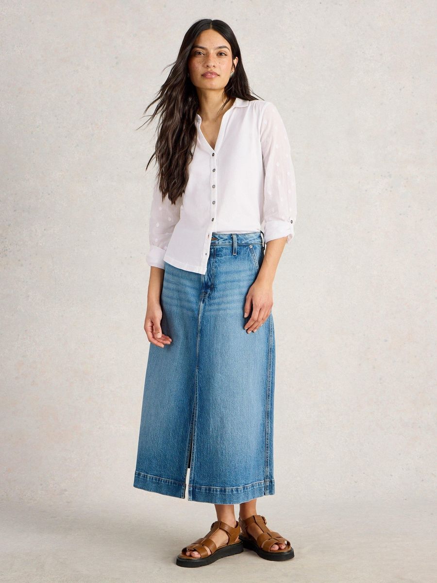 Annie Bluse im Material-Mix