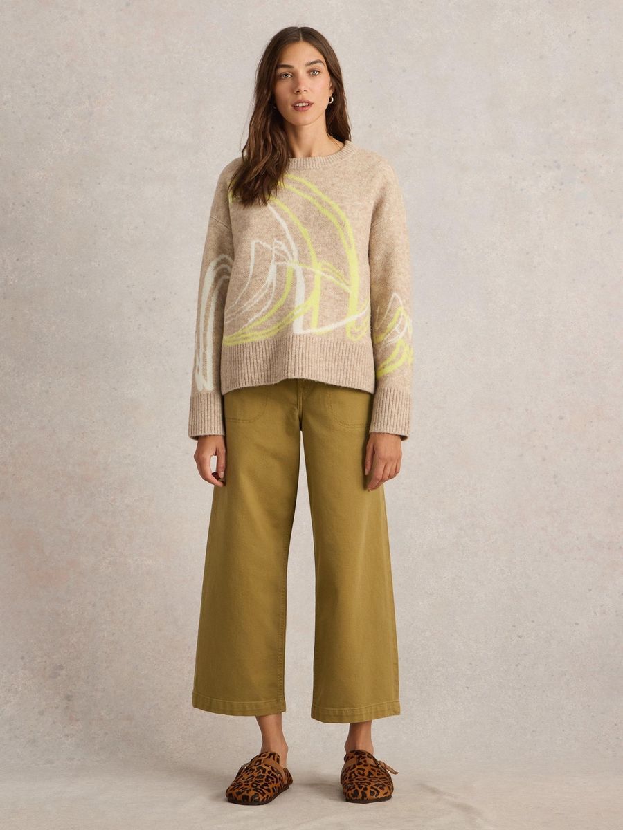Strickpullover mit grafischem Wirbelmuster