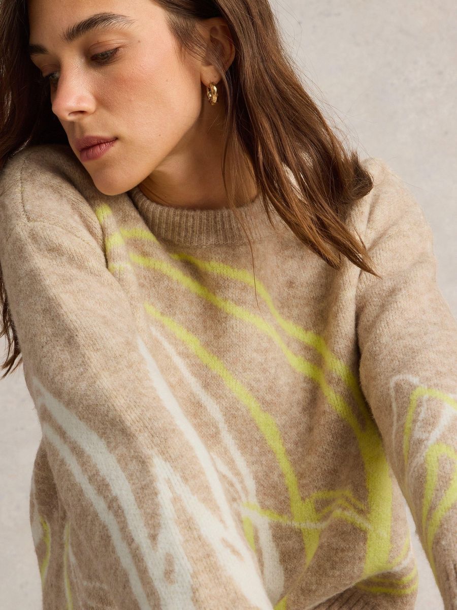 Strickpullover mit grafischem Wirbelmuster