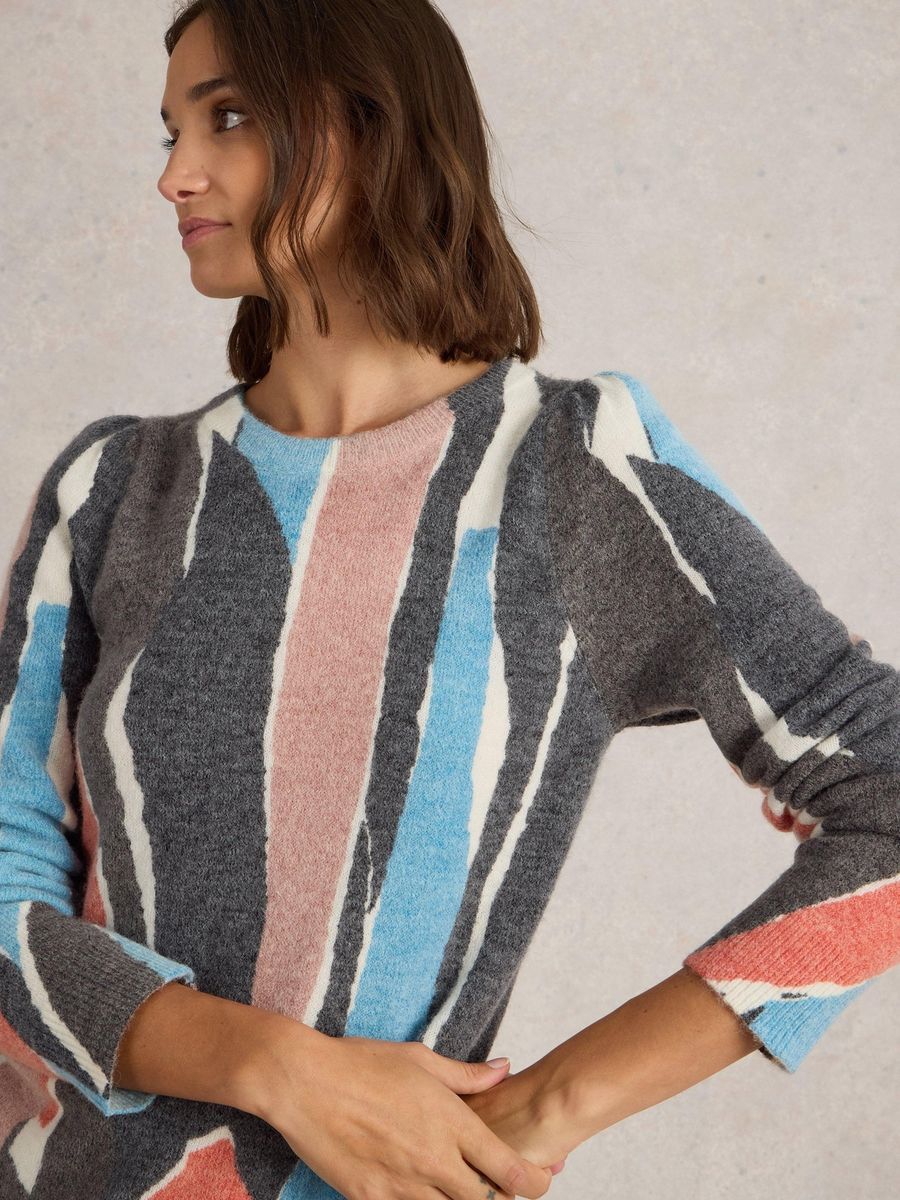 Wollpullover mit abstraktem Muster
