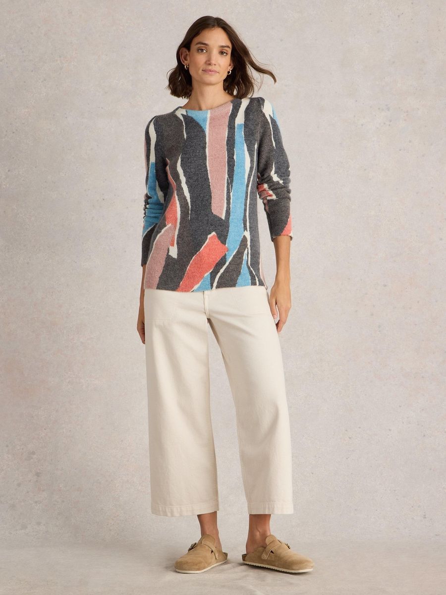 Wollpullover mit abstraktem Muster