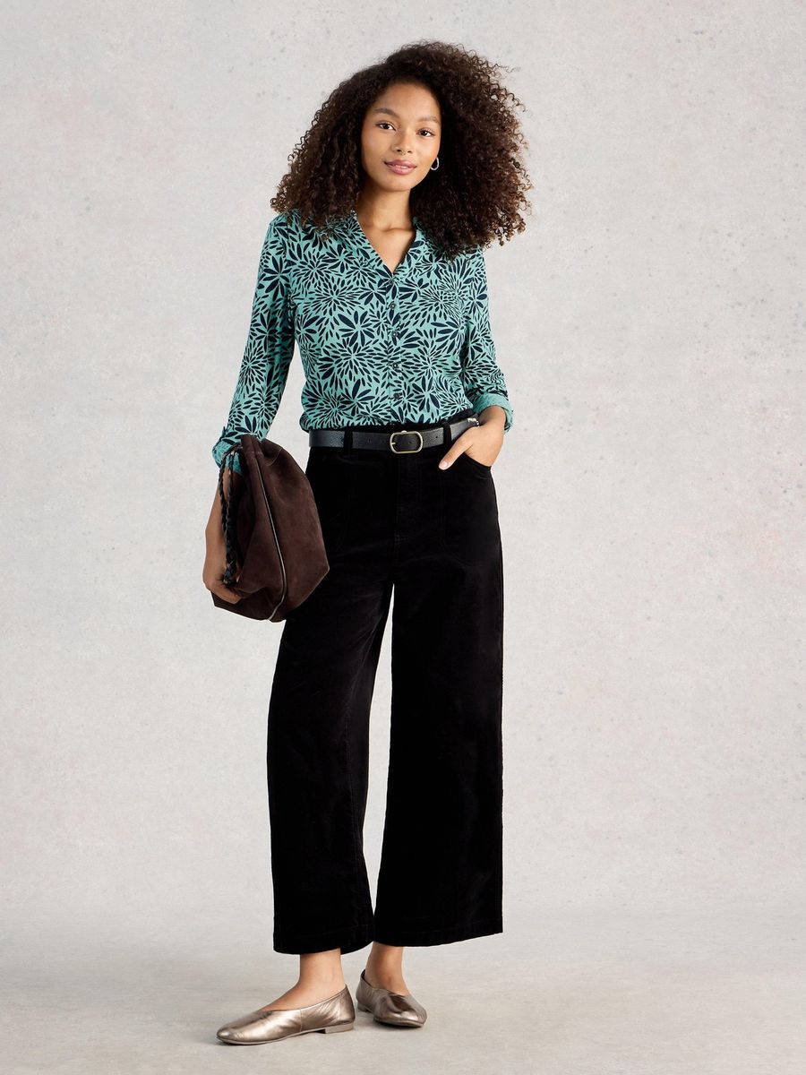 Bedruckte Baumwoll-Jerseybluse