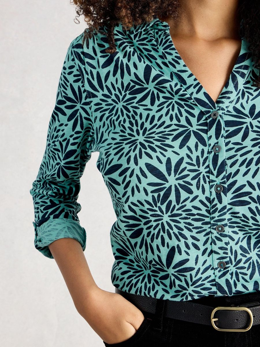 Bedruckte Baumwoll-Jerseybluse