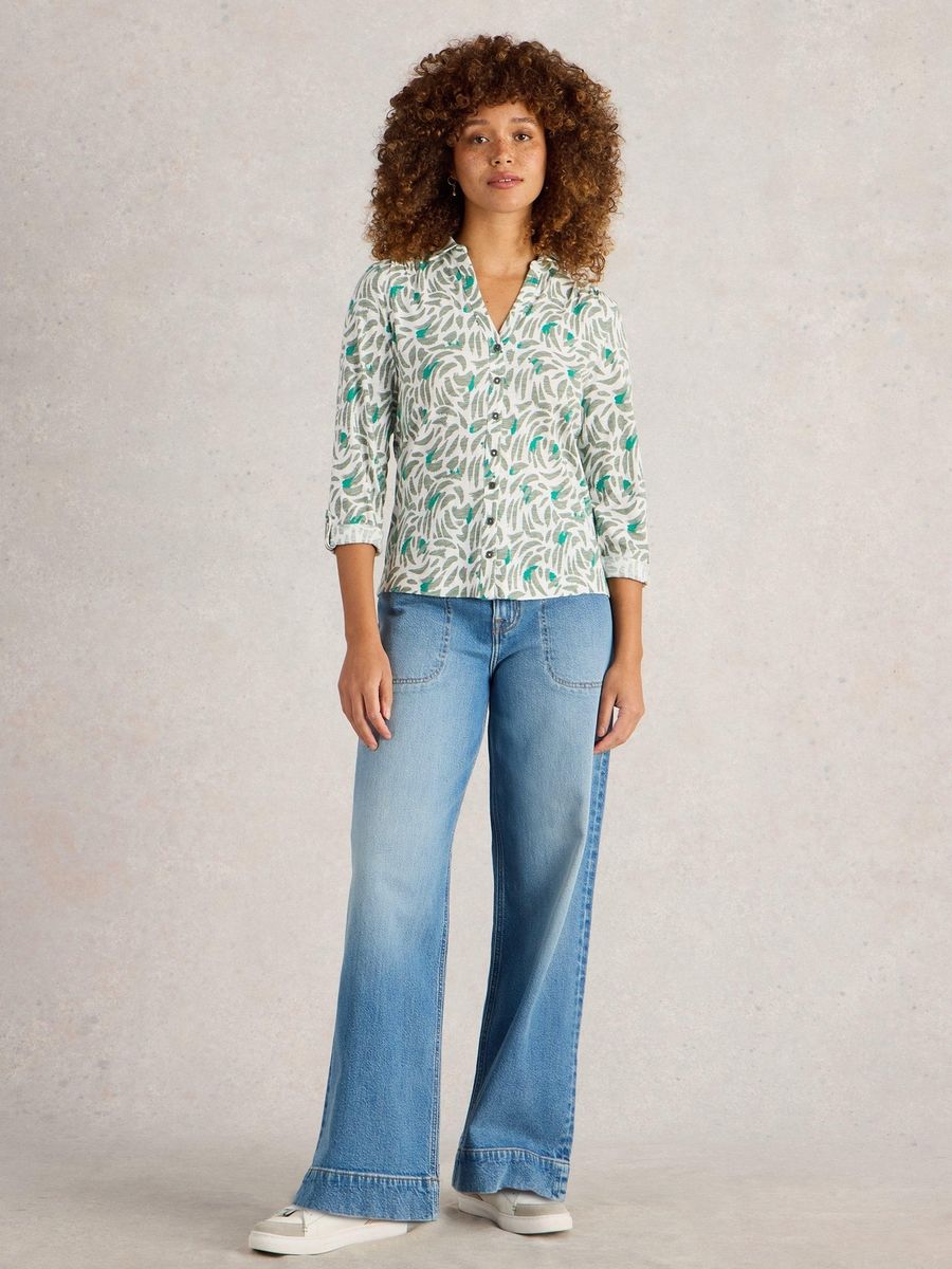 Bedruckte Baumwoll-Jerseybluse