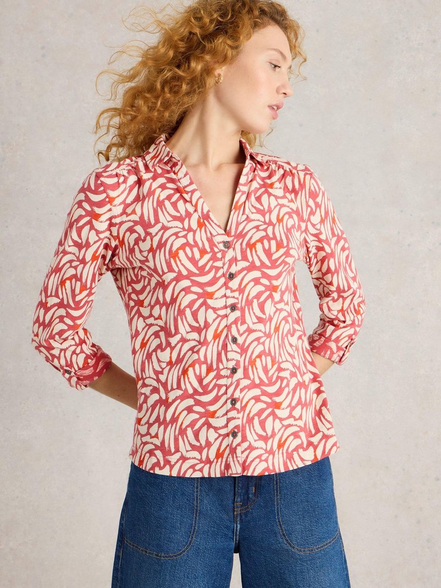 Bedruckte Baumwoll-Jerseybluse