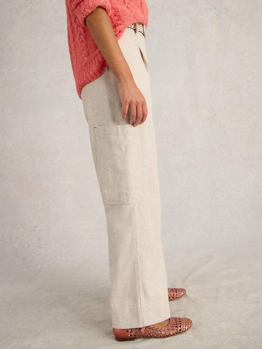 Weite Cargo-Hose aus Tweed
