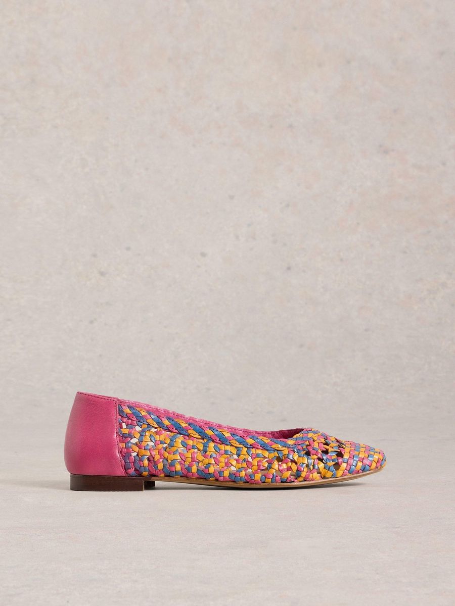 Geflochtene Metallic Mary Jane Ballerinas