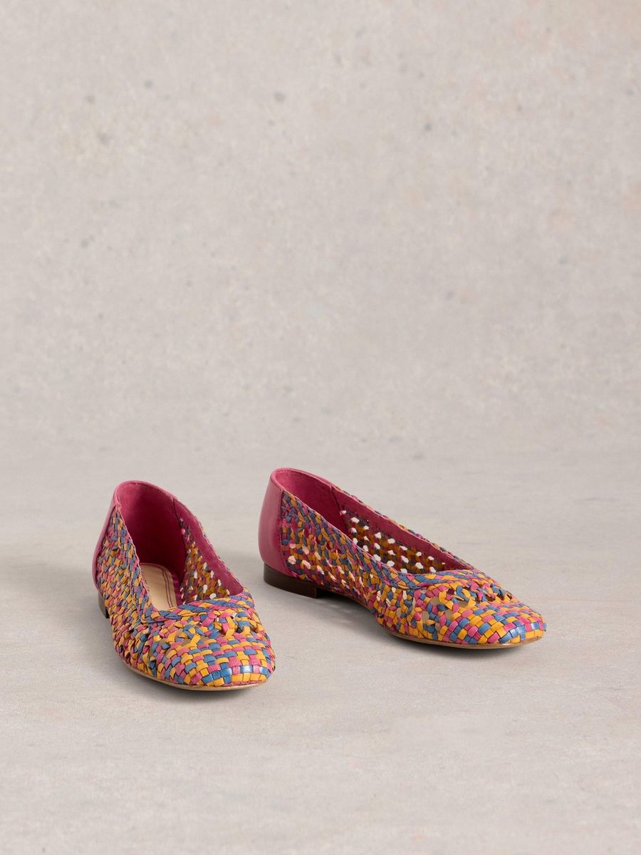 Geflochtene Metallic Mary Jane Ballerinas