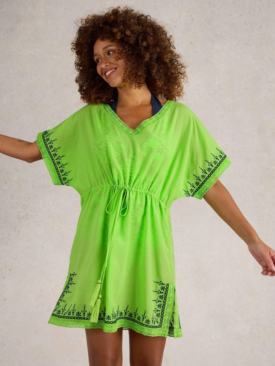 Bestickter Baumwoll-Kaftan Bella