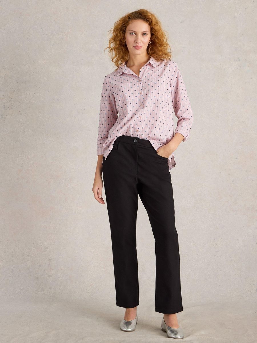 Zeitlose Baumwollhose mit geradem Bein