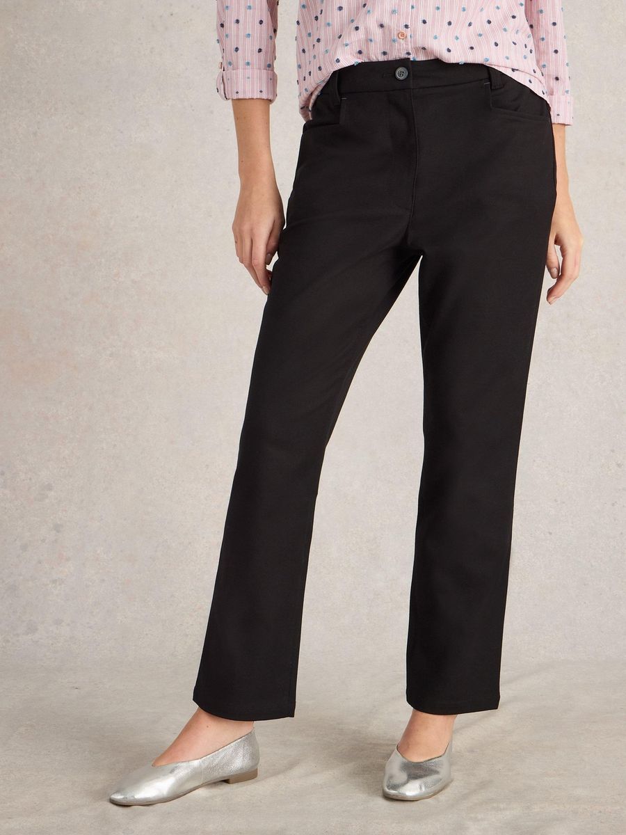 Zeitlose Baumwollhose mit geradem Bein