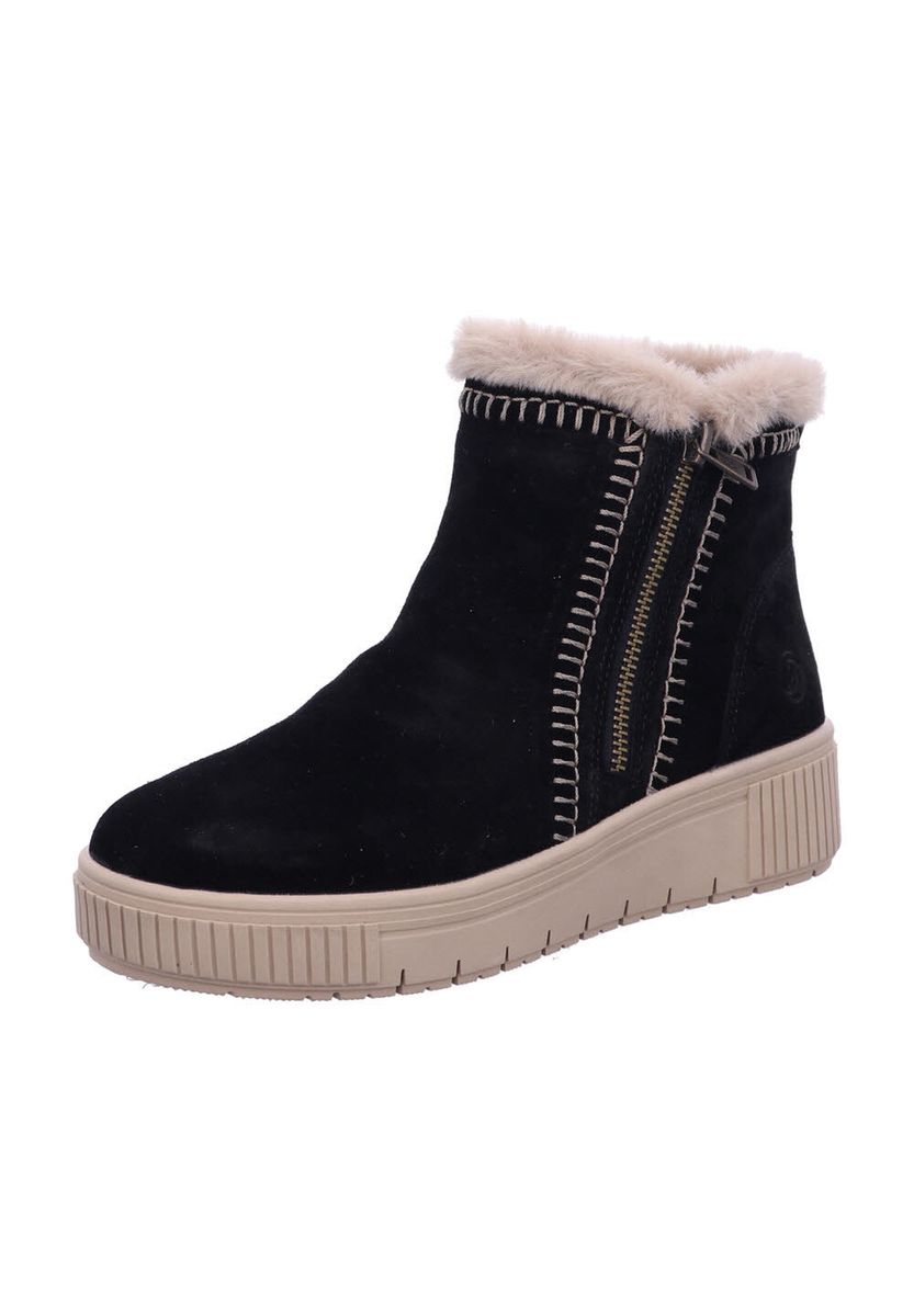 Plateau-Stiefeletten mit Kunstfellbesatz
