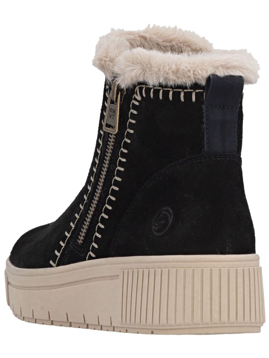 Plateau-Stiefeletten mit Kunstfellbesatz