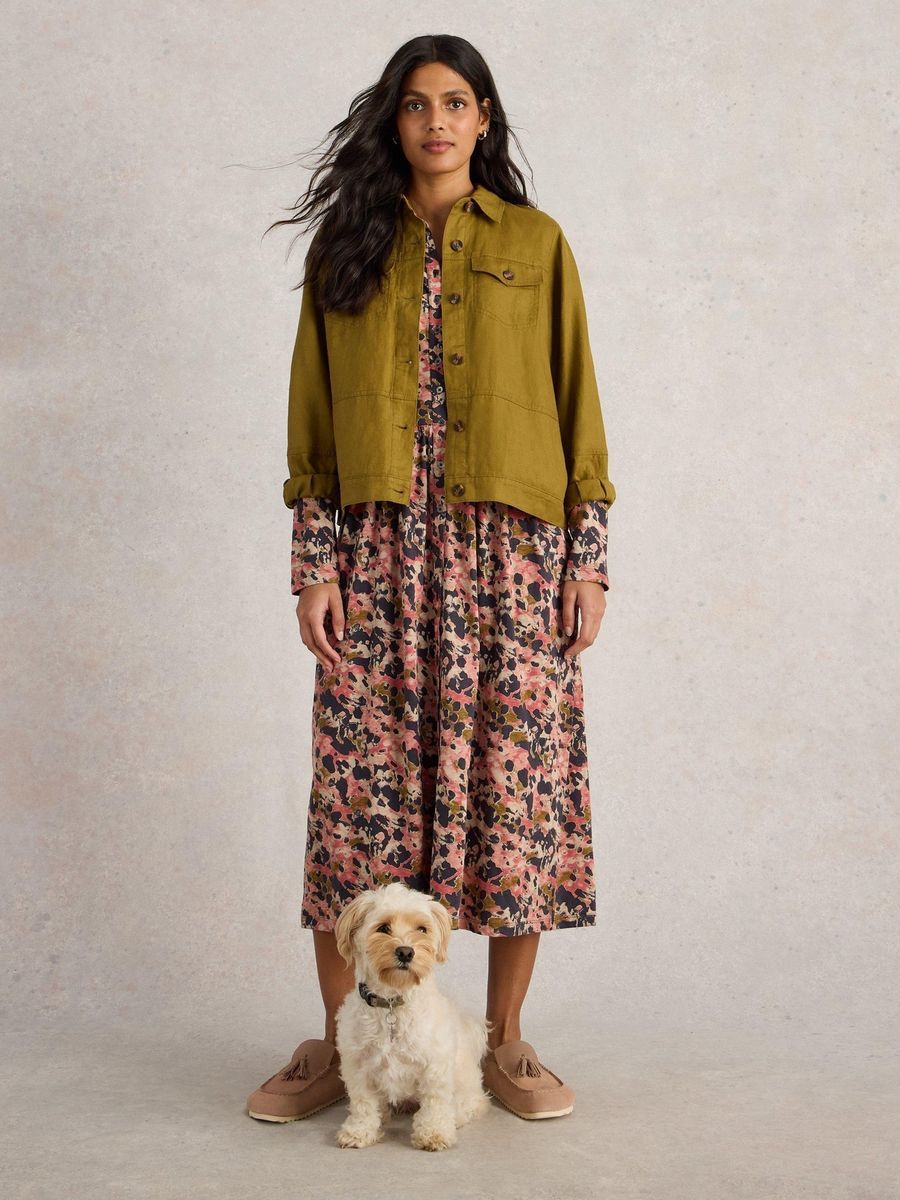 Klassisches Hemdblusenkleid mit Print