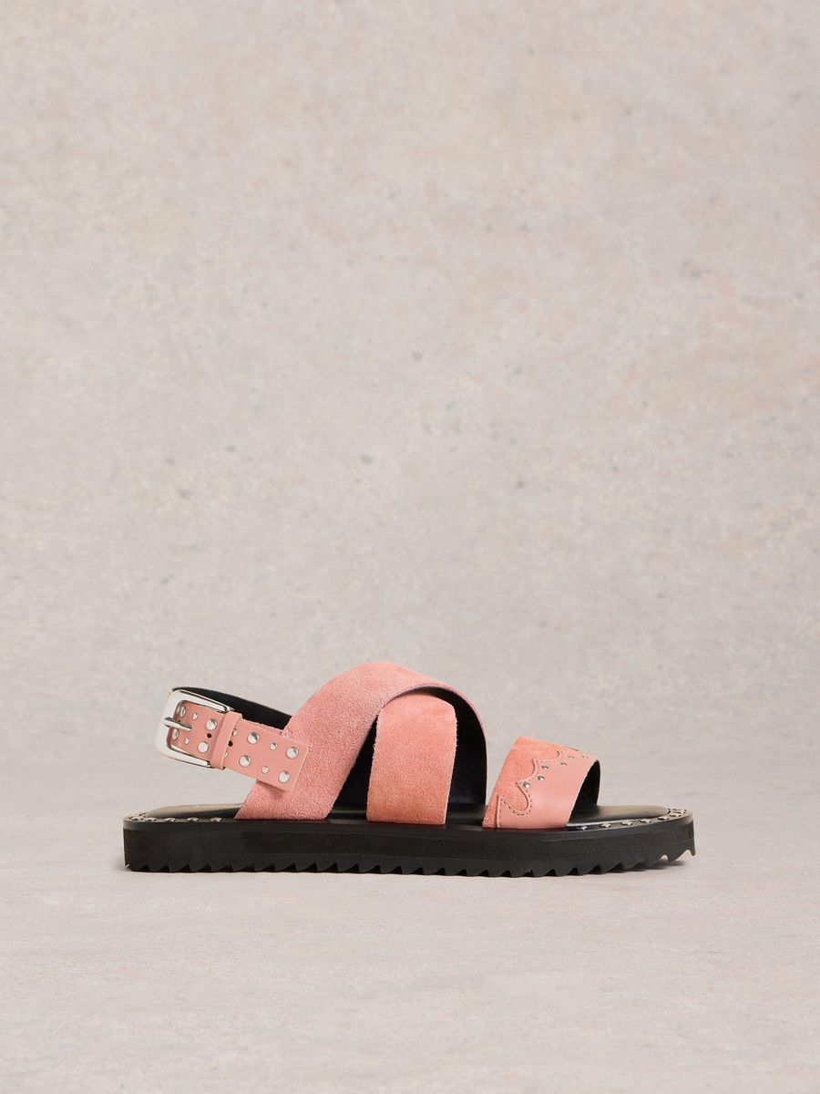 Besetzte Western-Sandalen aus Wildleder