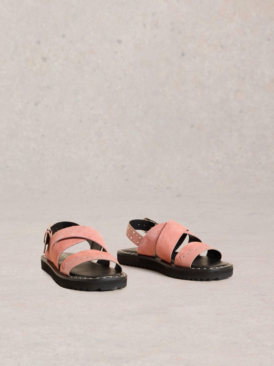 Besetzte Western-Sandalen aus Wildleder