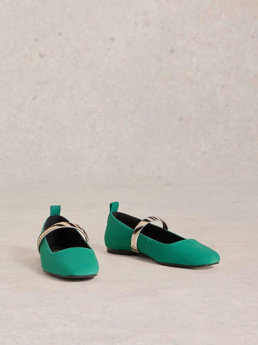 Mary-Jane-Ballerinas mit Riemen in Tieroptik