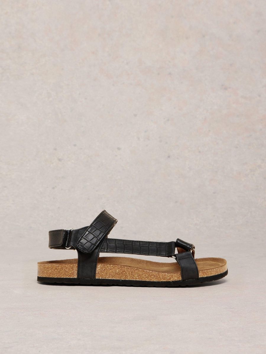 Trekking-Sandalen mit Kroko-Prägung