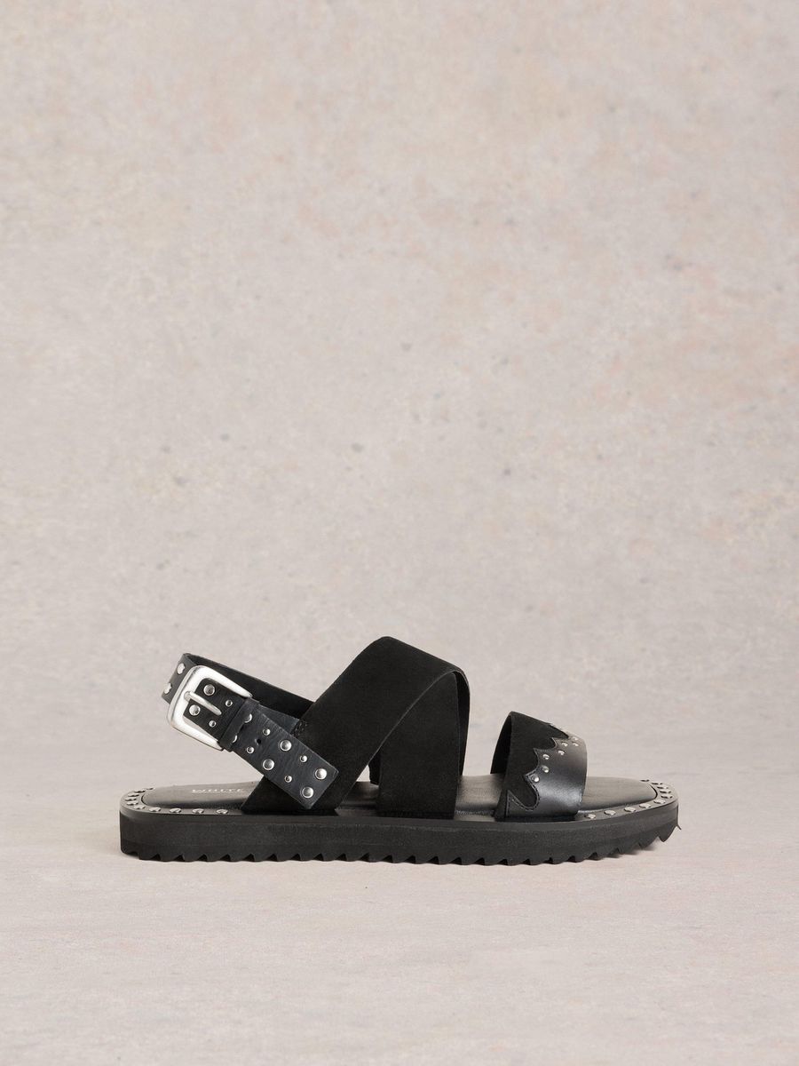 Western-Sandalen mit Nietendetails
