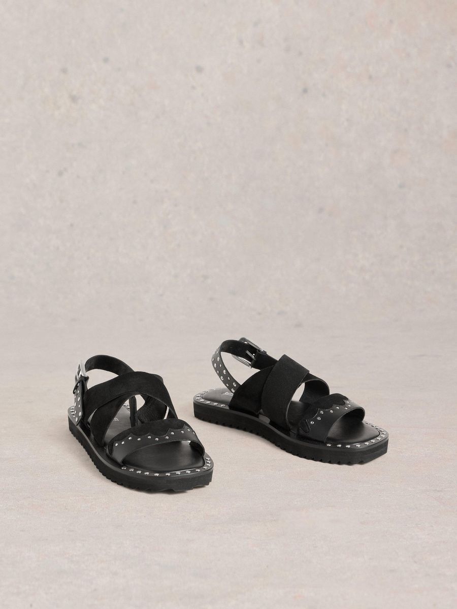 Western-Sandalen mit Nietendetails