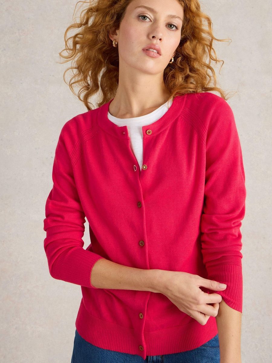 Klassischer Feinstrick-Cardigan aus Baumwolle