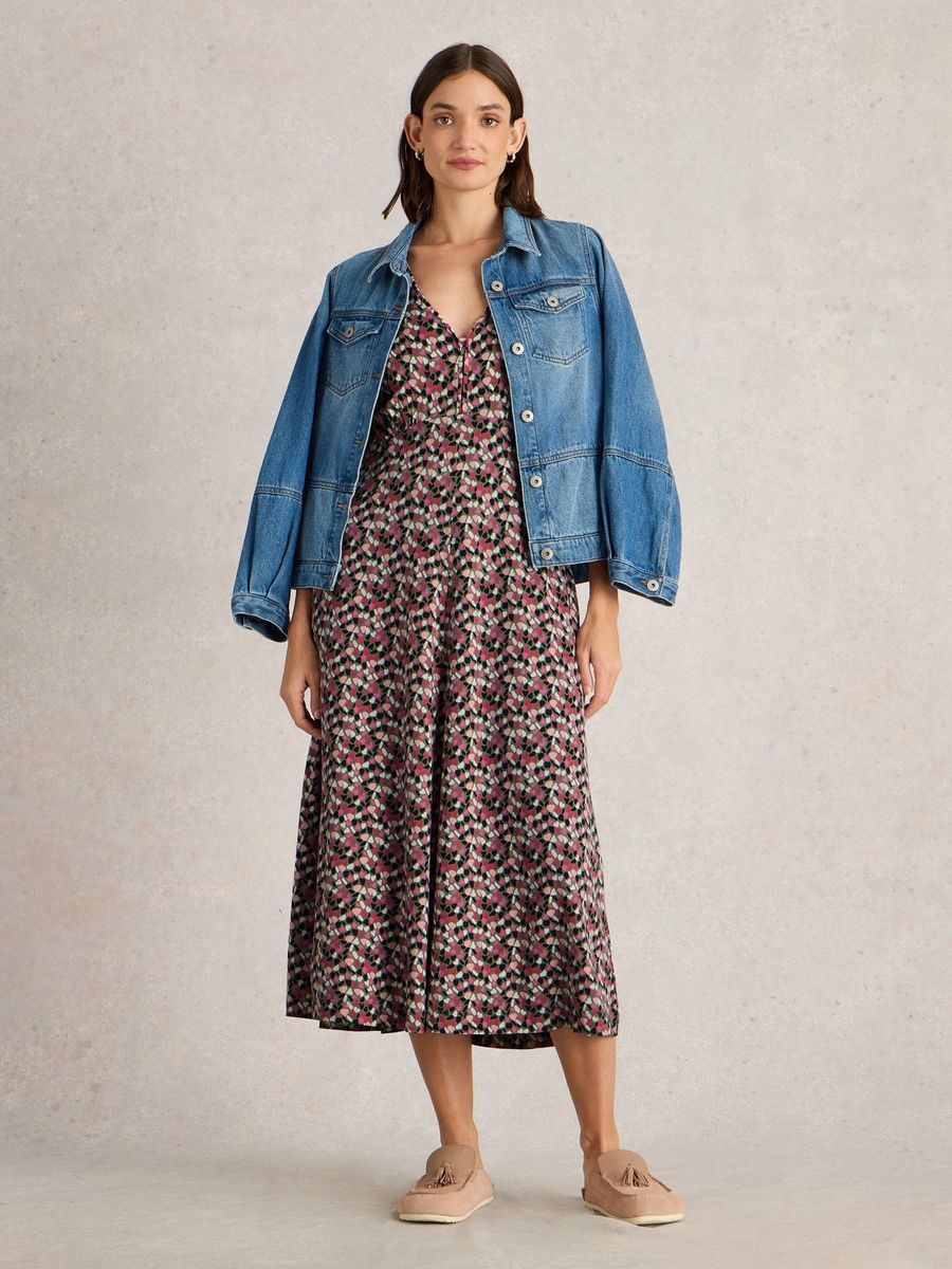 Midi-Jerseykleid mit Herz-Print