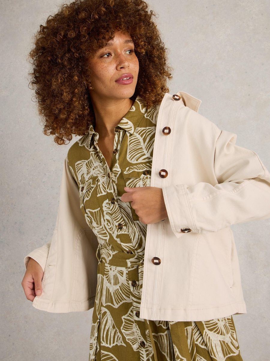 Oversize-Jeansjacke mit Raglanärmeln