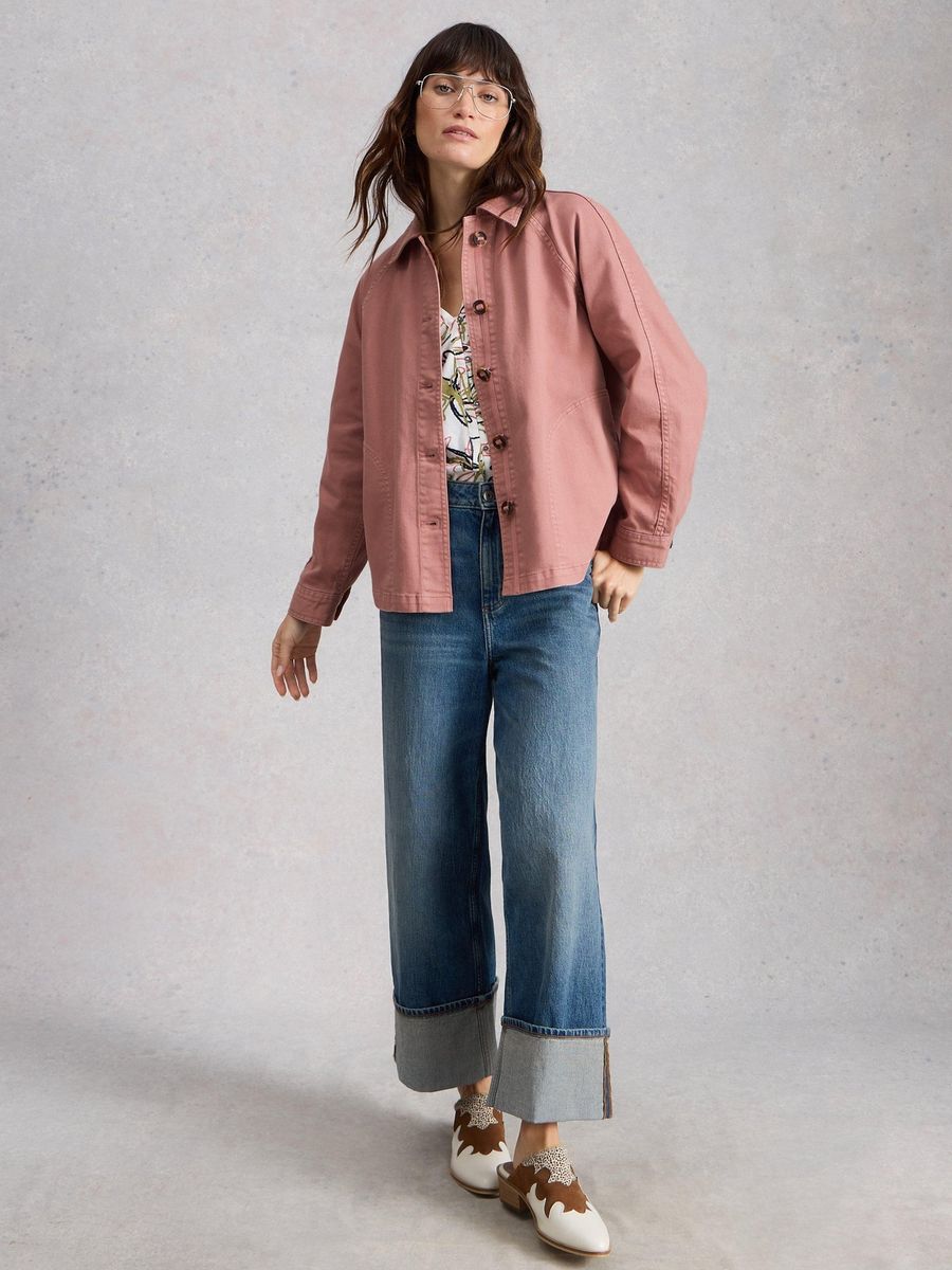 Oversize-Jeansjacke mit Raglanärmeln