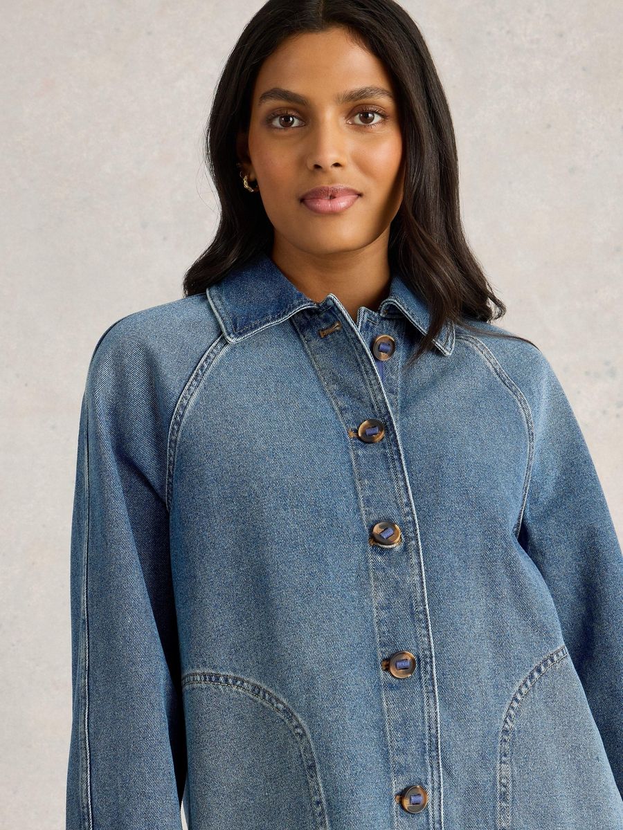 Oversize-Jeansjacke mit Raglanärmeln