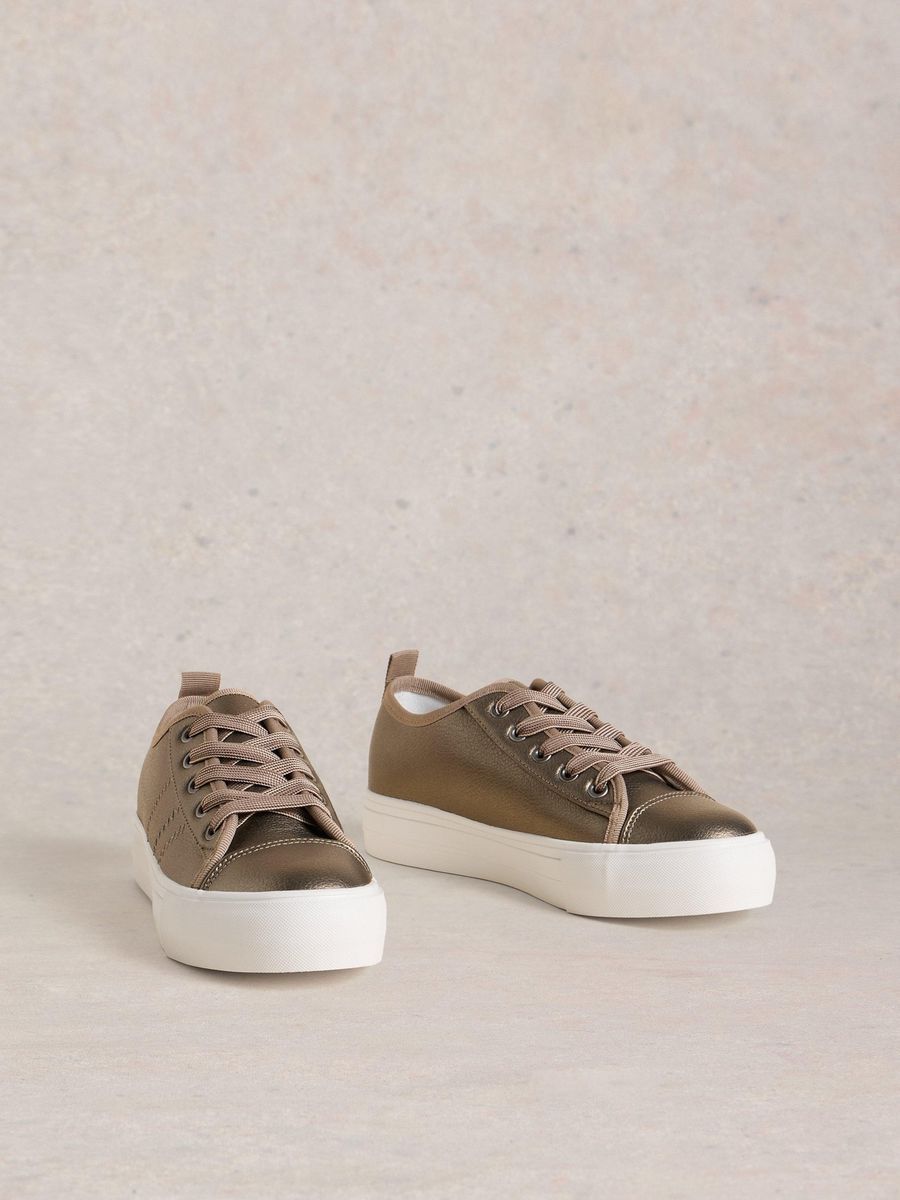 Klassische Metallic-Plateau-Sneaker