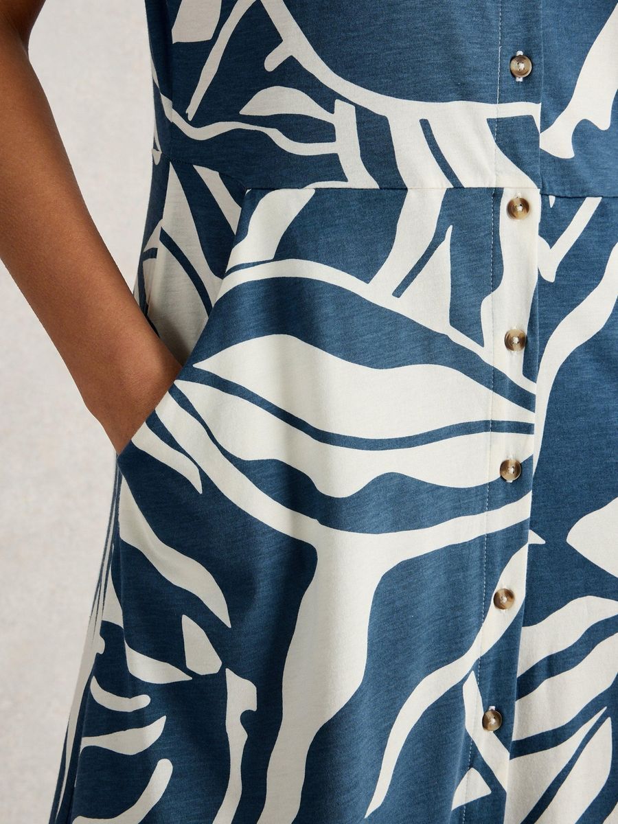 Gemustertes Hemdblusenkleid aus Jersey