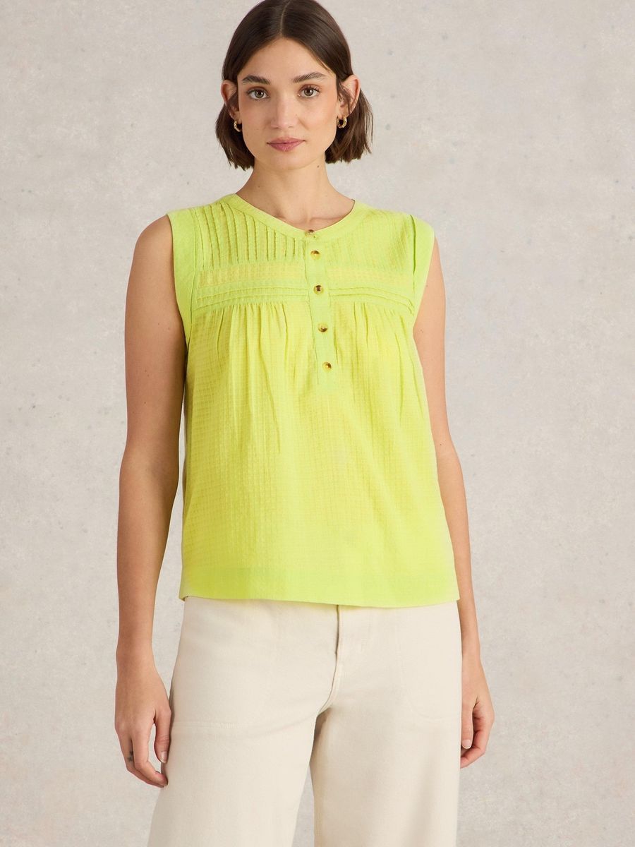 Ärmelloses Top mit Biesen-Details