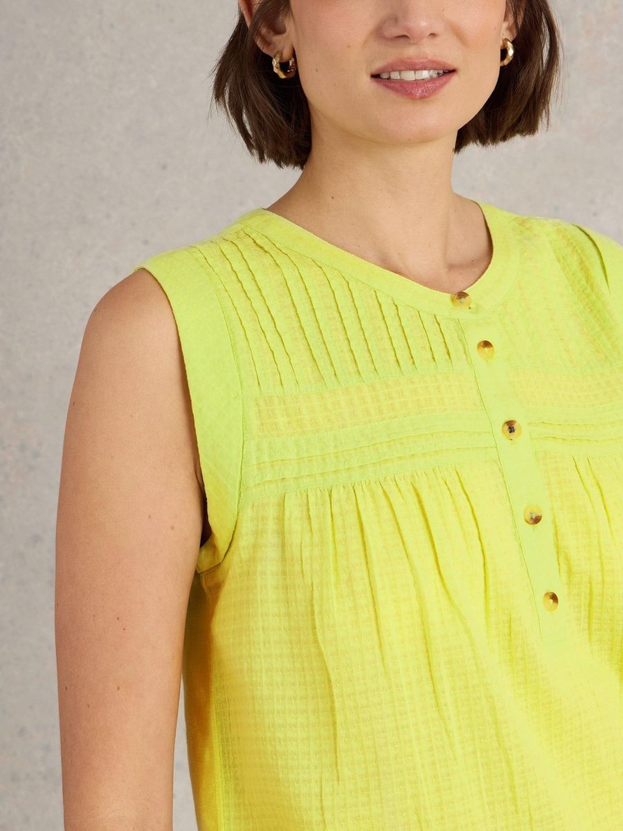 Ärmelloses Top mit Biesen-Details