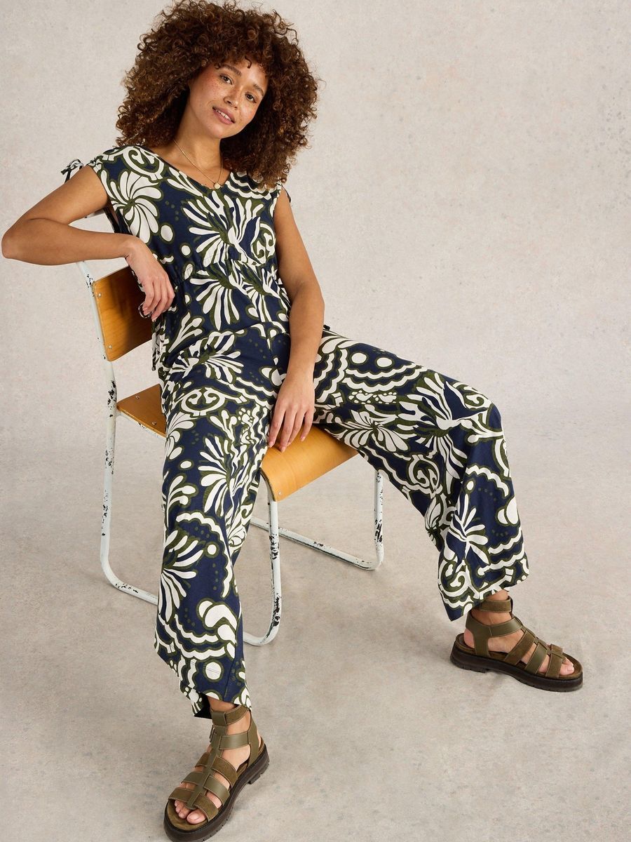 Jumpsuit mit abstraktem Allover-Print