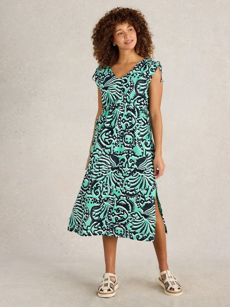 Bedrucktes Midi-Strandkleid