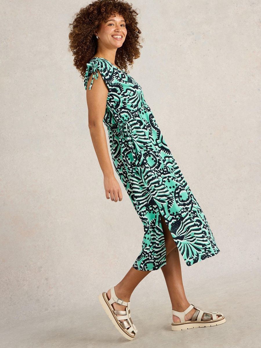 Bedrucktes Midi-Strandkleid