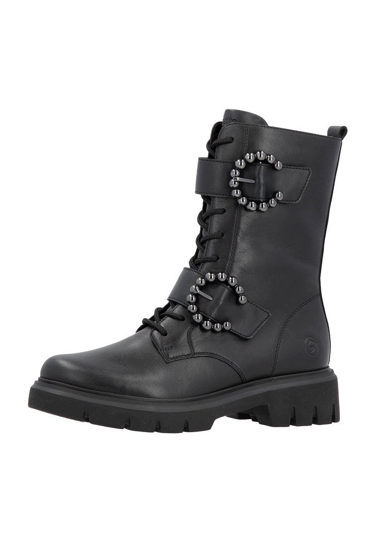 Schnürstiefeletten mit Nietenschnallen