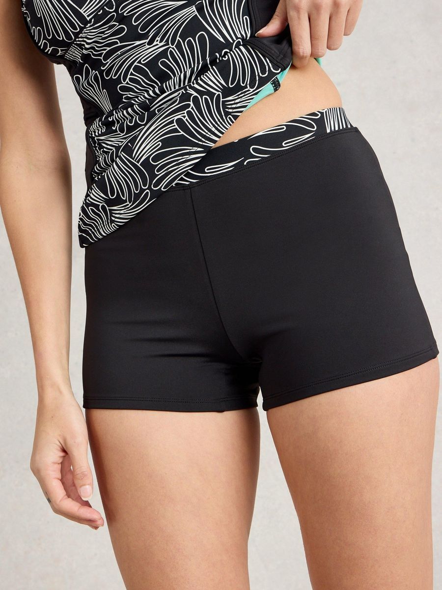 Sportliche High-Waist Schwimmshorts aus Recycling-Material