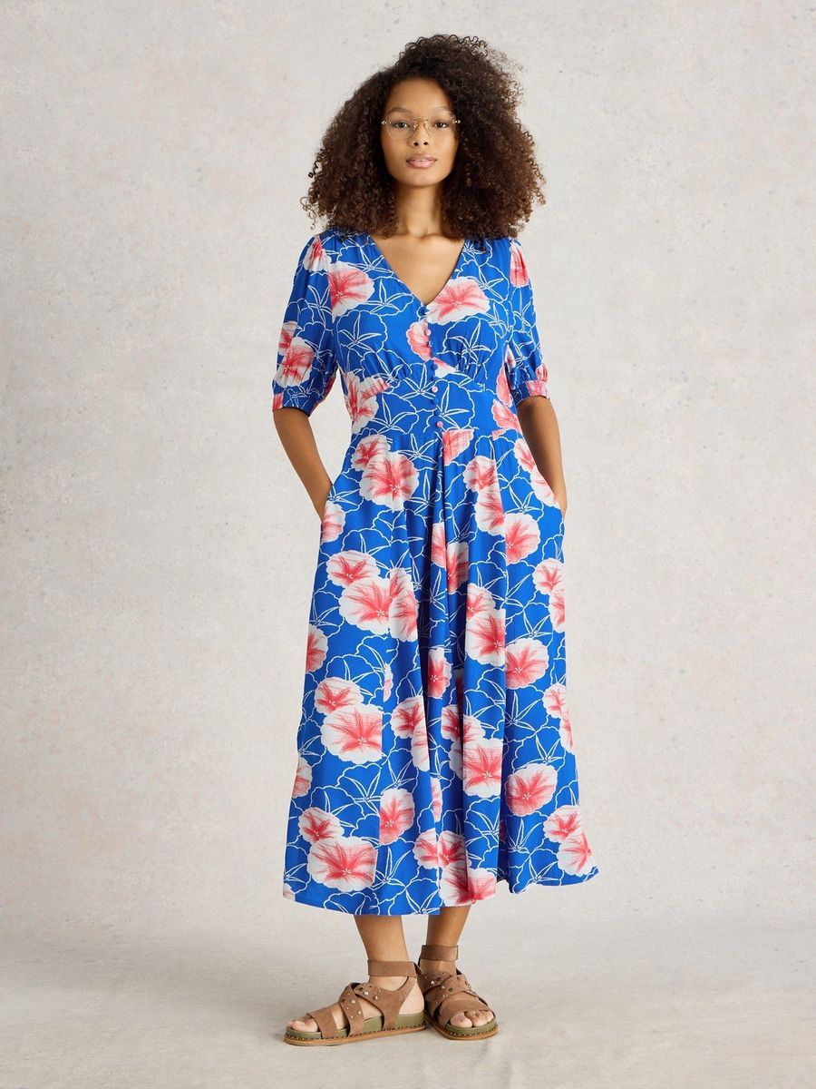 Luftiges Midikleid mit Blumenmuster