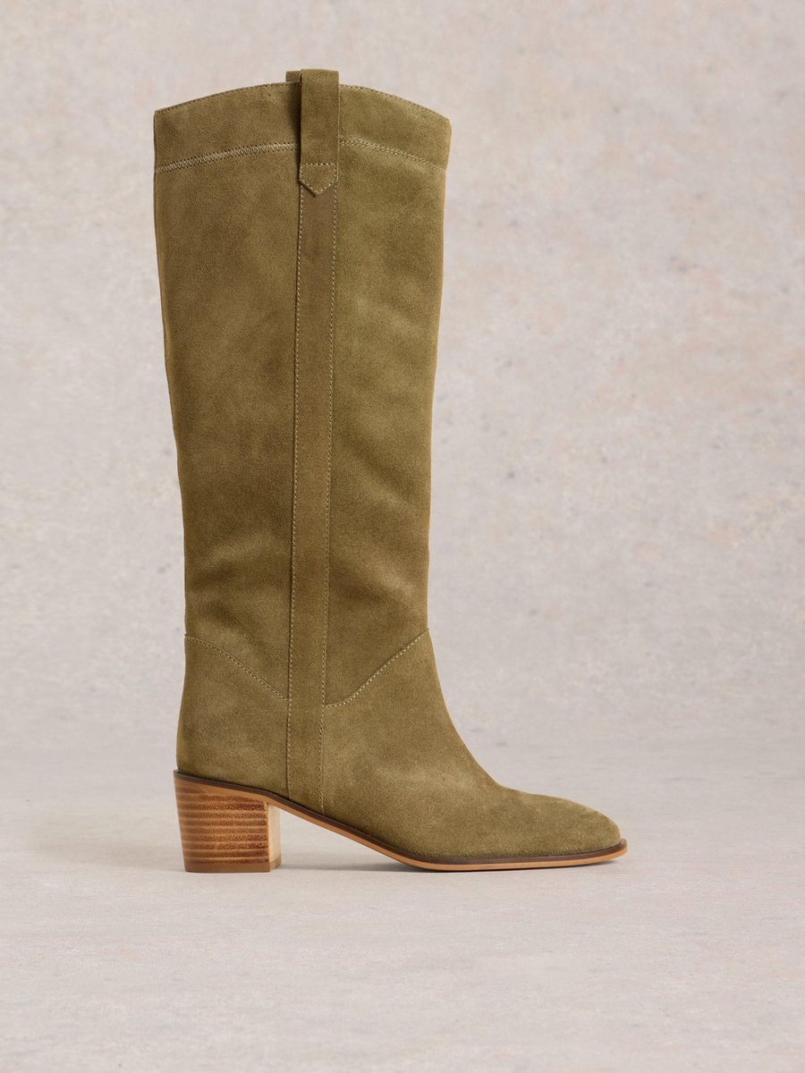 Kniehohe Westernstiefel aus Wildleder