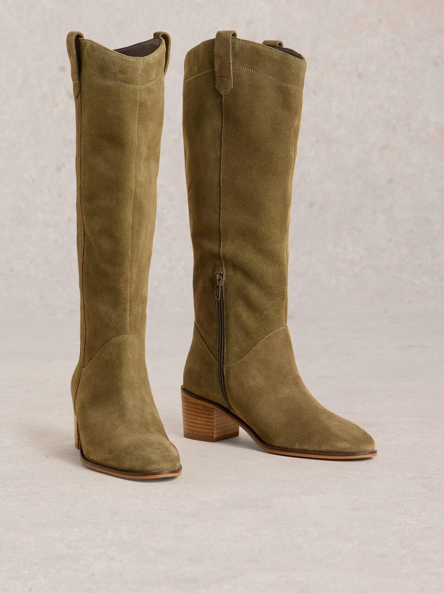 Kniehohe Westernstiefel aus Wildleder