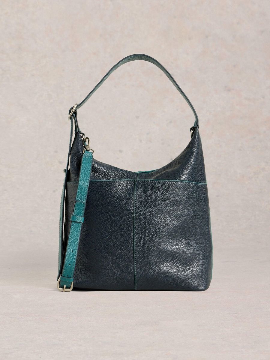Vielseitige Hobo-Tasche aus genarbtem Leder