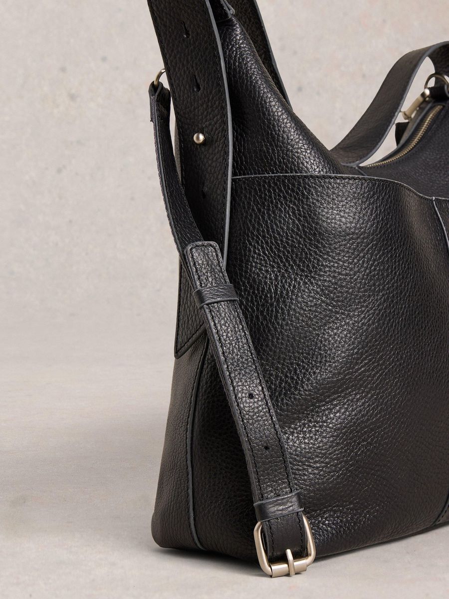 Vielseitige Hobo-Tasche aus genarbtem Leder