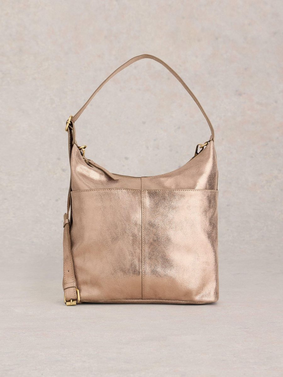 Vielseitige Hobo-Tasche aus genarbtem Leder