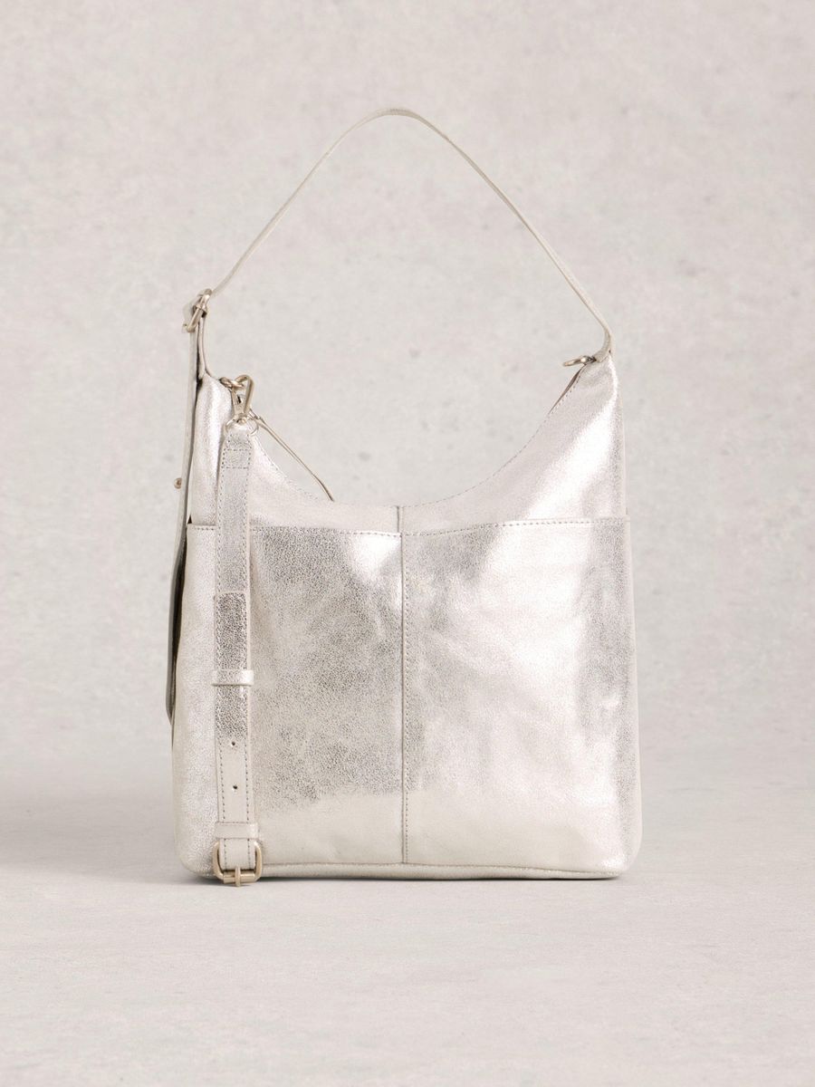 Vielseitige Hobo-Tasche aus genarbtem Leder