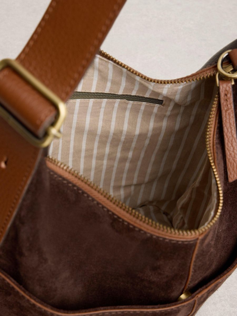 Vielseitige Hobo-Tasche aus genarbtem Leder